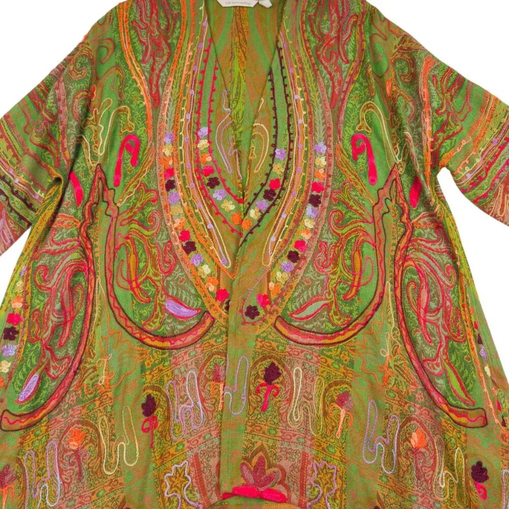 Soft Surroundings Viscose/Wool Artsy Art To Wear Open Front Jacket Women's PS/PM
